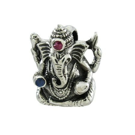 Sterling Silver 3D Hindu God Ganesh Pendant Deity