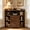 Walnut, variant on Corner Storage Cabinet with USB Ports and Outlets, 6-Cubby Corner Shelf Organizer, Wooden Corner Bookshelf with Doors, Space Saving Display Shelf for Living Room, Office, Bedroom, Blue and Brown