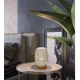 thumbnail image 3 of Lámpara de mesita de noche con pantalla de metal y base de madera, luces de dormitorio, lámparas de noche decorativas para dormitorio, hogar, boda, fiesta, 3 of 3