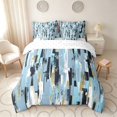 thumbnail image 3 of Manfei Ombre Brushstroke Queen Bedding, Blue Tone Gradient Bedding Comforter Set Queen, Reversible 7-Piece, 3 of 6