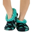 thumbnail image 3 of Women’s Fuzzy Slipper Socks with Grippers – Soft Microfiber Outer, Cozy Fleece Lined Indoor House Socks (Turtles, S/m), 3 of 6