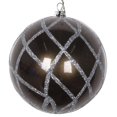 thumbnail image 1 of Vickerman MT198087D 4 in. Pewter Candy Glitter Net Ornament - 3 per Bag, 1 of 3