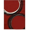 thumbnail image 2 of HR Circle Pattern Area Rug 8X10 Geometric Contemporary Modern red Black & Grey Carpet Comfy shed Free Stain Resistant, 2 of 3
