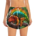 thumbnail image 2 of KLL Chameleon Pattern Shorts Women,Athletic Shorts High Waisted Running Shorts Pocket Sporty Short Gym Elastic Workout Shorts-Medium, 2 of 7