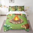 thumbnail image 2 of Feelyou Jungle Adventure Child Twin Bedding Sets 7-Piece, Kawaii Cartoon Fox Bedding Comforter Set, Mystic Camping Lover Reversible Sheet Sets, Luxury Bedroom Decor, 2 of 7