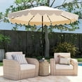 thumbnail image 4 of Costway 10 FT Solar Patio Umbrella with 24 LED Lights 8 Ribs & Tilt Adjustment Beige, 4 of 10