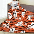 thumbnail image 3 of BOOHIT Halloween Throw Blanket 50x60 Inch Spooky Fall Orange Home Decorative ( Ghost ), 3 of 6