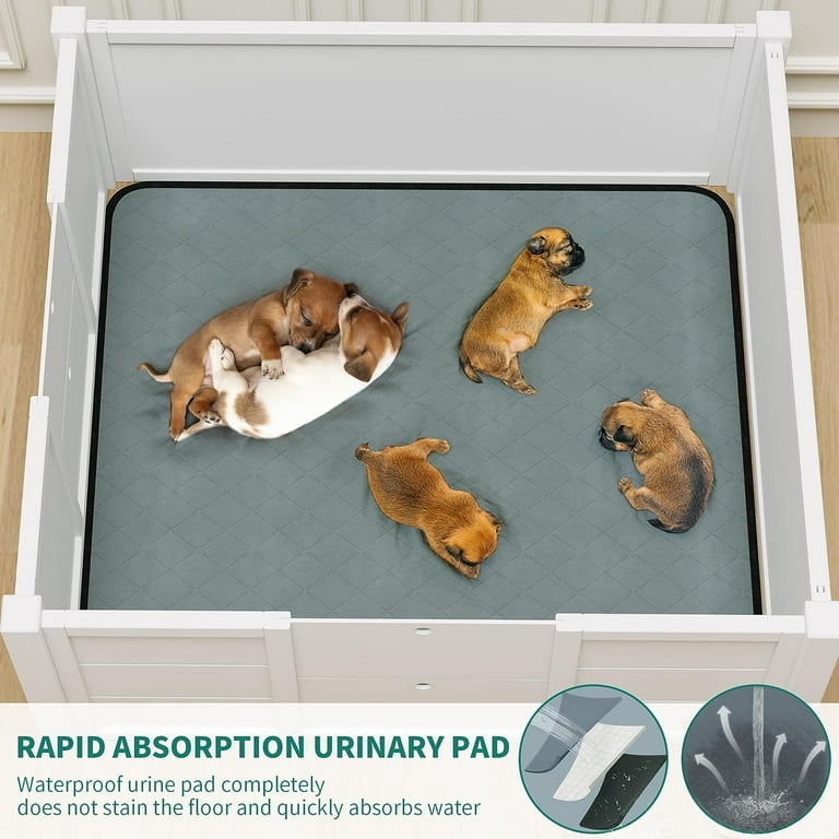 Dextrus Whelping Box for Dogs Indoor Wooden Dog Pen with Washable Pee Pads 39.4