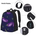 thumbnail image 5 of Naloa Eggplant Print Large Capacity Backpack Lunch Bag Pencil Case Combination 3 Piece Set for Student, 5 of 8