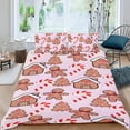thumbnail image 2 of Hombre de Pan de Jengibre Conjunto de sábanas temático, trío de piezas, cómodo y amigable con la piel, diseño único, regalo de decoración para el hogar para familiares, amigos y fans,135cm *200cm, 2 of 6
