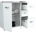 Inval Laminate Kitchen Microwave Storage 35"W, White