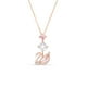 thumbnail image 1 of Collar con colgante de cisne de Swarovski en oro rosa y transparente, 1 of 6