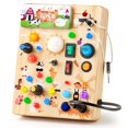 thumbnail image 1 of Juguete Montessori Busy Board Joyreal de madera con luz LED para niños pequeños, 1 of 7