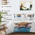 thumbnail image 3 of Highland Cattle Bedding Duvet Cover Set Twin Size 4 Pieces Farmhouse Cow Funny Animal Bedding Set with Zipper Closure, 1 Comforter Cover 68x86 Inches 1 Flat Sheet & 2 Pillow Cases, 3 of 7