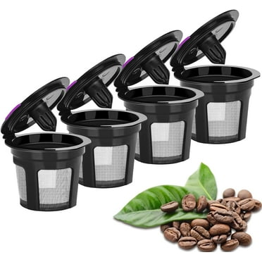 4 Packs Refillable Coffee Pods, Universal Kcup Filters, Eco-Friendly and Easy to Clean Reusable K Cups for Keurig 2.0 & 1.0 Brewers