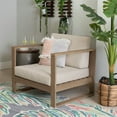 thumbnail image 2 of Linon Chaise d'Extérieur en Bois Robuste Ellis avec Coussins en Finition Brosse en Fil Naturel, 2 of 13