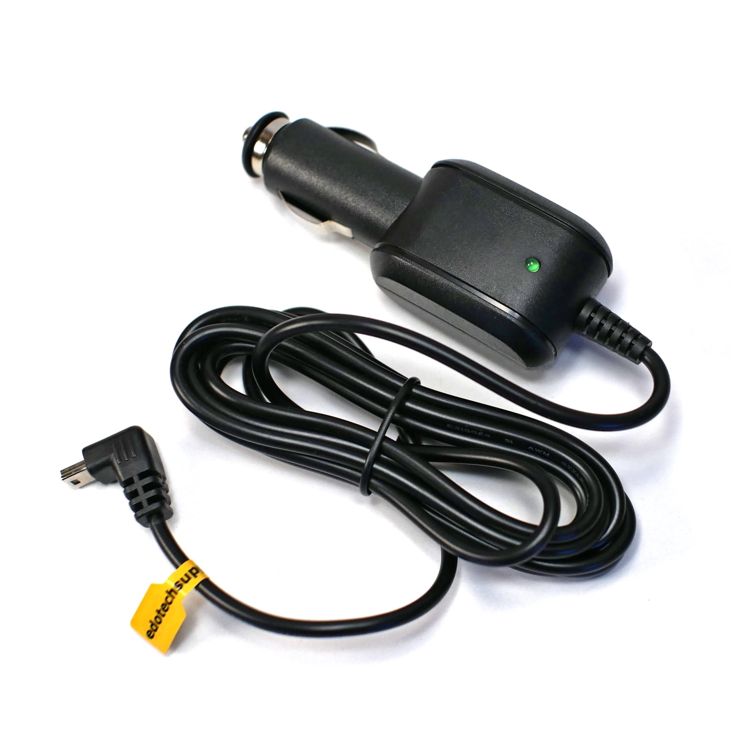 EDO Tech Car Charger for Garmin Nuvi 40lm 50lm 200 255w 1300 1350 1450 GPS Navigator ( 6-1/2' Long Cable Vehicle Adapter Power Cord)