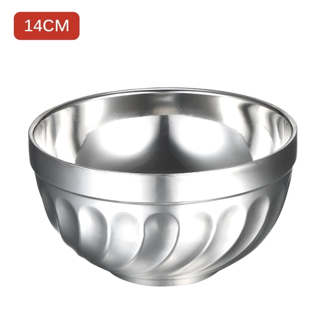 Cuenco de acero inoxidable Anti-quemaduras Cuenco de aislamiento térmico de doble pared Sopa antideslizante Leyfeng Recipiente