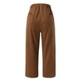 thumbnail image 5 of Baqcunre Women's Solid Nine-Point Loose Anti-Cotton Hemp Elastic Waist Pants Size M-3XL,Womens Fashion Wide Leg Pants Woman Flare Pants for Women Women's Pants Khaki, 5 of 5