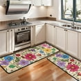 thumbnail image 3 of Kitchen Rugs Sets Of 2,Pioneer Flower Floral Print Pattern Anti Fatigue Kitchen Mat Rugs Non Slip Washable,Decorative Kitchen Floor Mats for Kitchen,Sink,Laundry,17"x47"+17"x47", 3 of 5