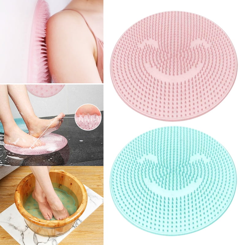Dead Skin Round Anti-slip Silicone Brush Feet Clean Bath Mat Massage Cushion 