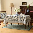 thumbnail image 4 of bilin gaier Linen Rectangular Tablecloth,Blue and White Floral Table Cloth,Wrinkle Free Tablecloths,Decor Kitchen,Dining,Tea Party,Home,63"*102", 4 of 10