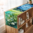 thumbnail image 6 of Table Runners 72 Inches Long Dress Scarves, Blue Green Forests Farmhouse Kitchen/Dining Table Runner, Coffee Tablerunners, Spring Oil Painting Daisy Nature Landscape 16x72 Inch, 6 of 9