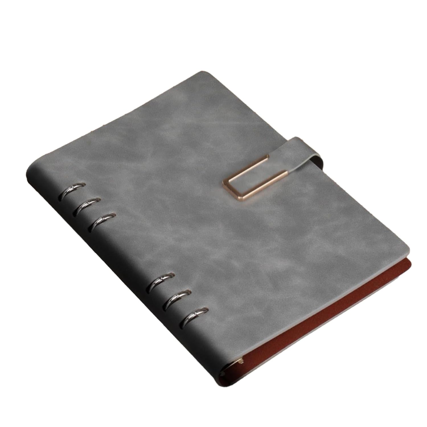 2pc Green+Grey A5 Classic Refillable Loose Pocket Leather 6 Holes Ring Binder Personal Planner Organizer Notebook Binder Reusable Multi Functional