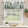 thumbnail image 2 of Green Botanical Curtain Valances for Windows, Kitchen Valance Window Treatments Panel 2 Pack, Farmhouse Watercolor Pine Tree Rod Pocket Short Curtains for Bathroom Bedroom 42 x 18 Inch, 2 of 8