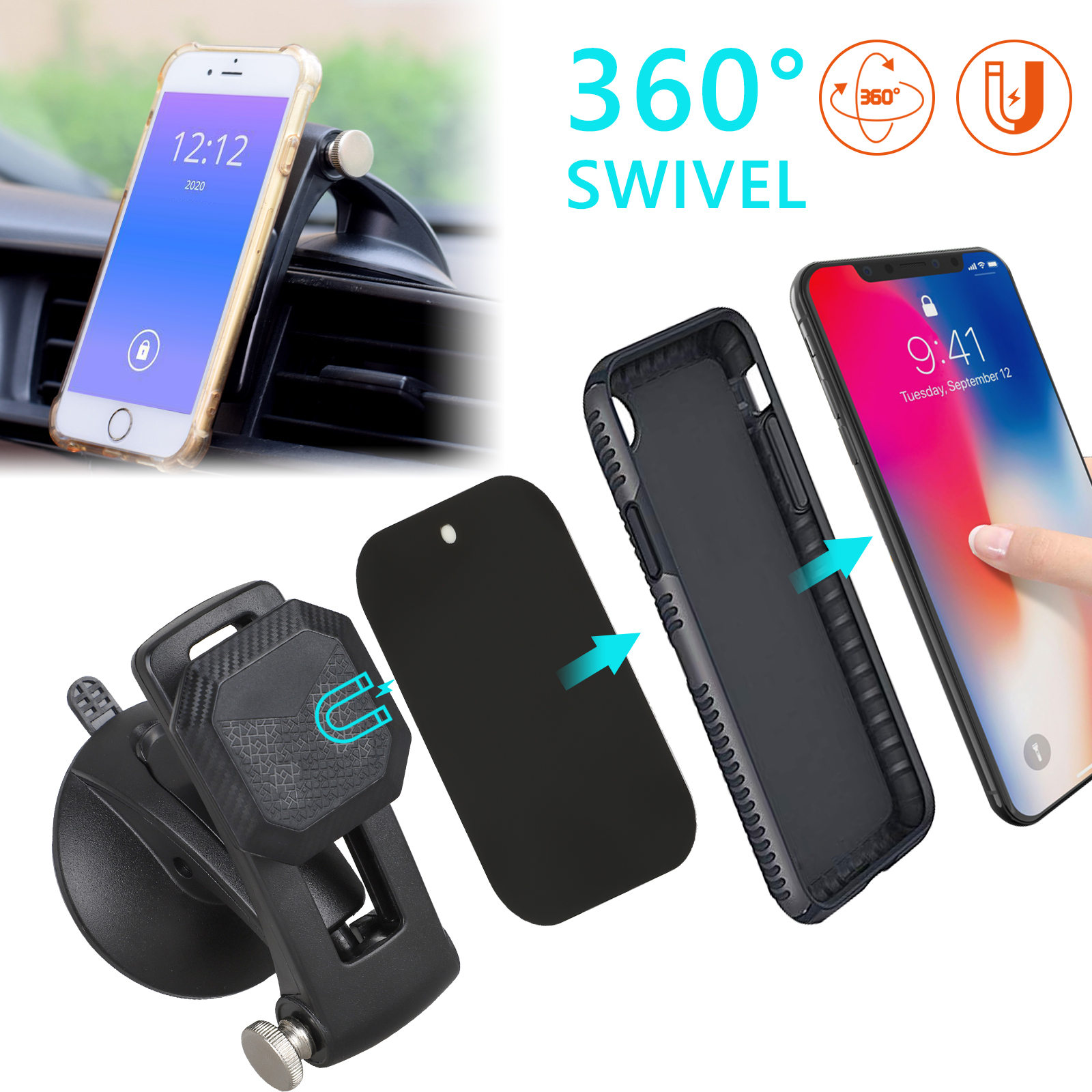 Dashboard Car Phone Mount, EEEKit Universal Strong Suction Cup