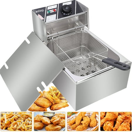 Deep Rectangle Tabletops - Zimtown 6L 2500W Electric Deep Fryer Commercial Tabletop Restaurant Frying Basket