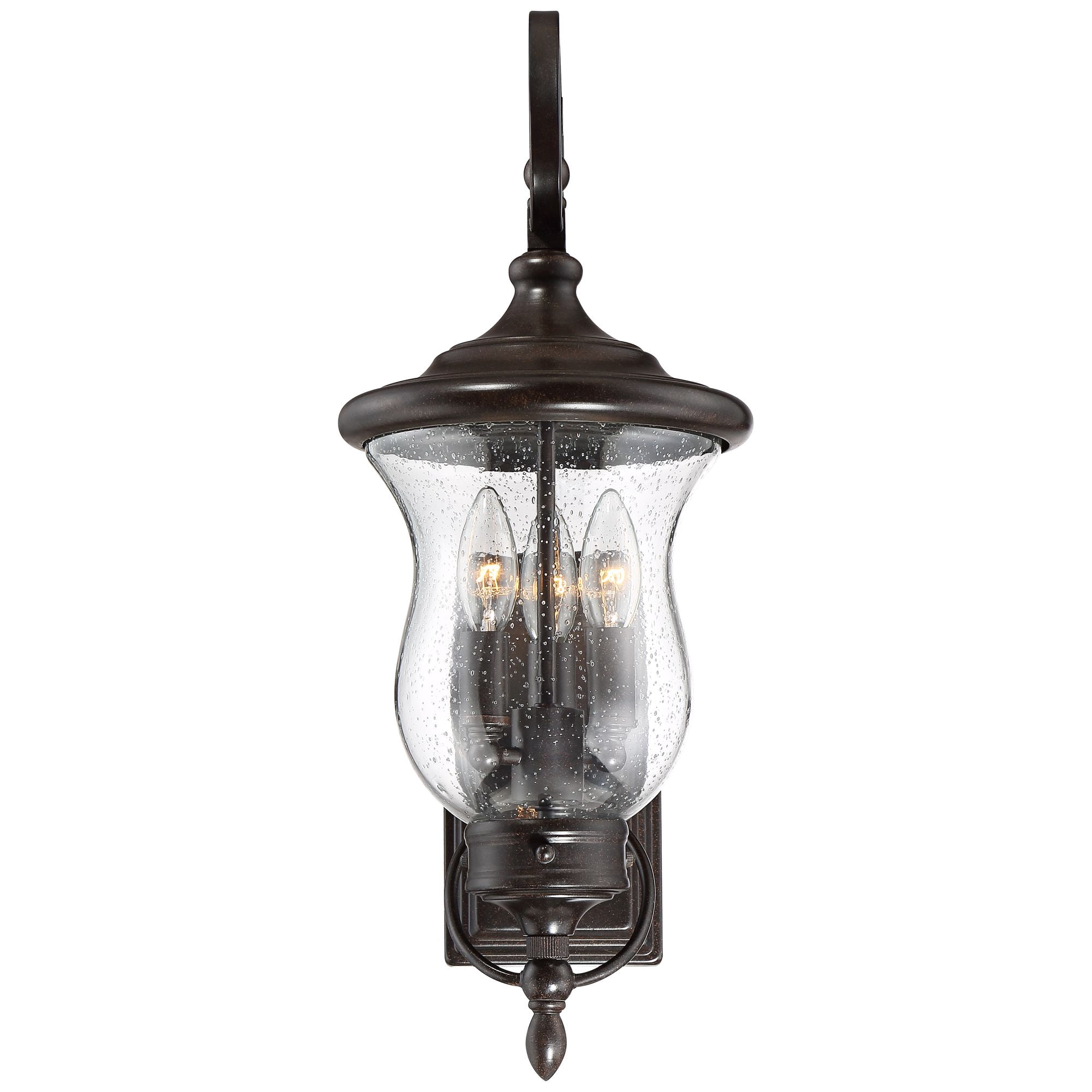 Franklin Iron Works Carriage Vintage Outdoor Wall Light Fixture Bronze LED 22" Clear Seedy Glass for Post Exterior Barn Deck House Porch Yard Patio