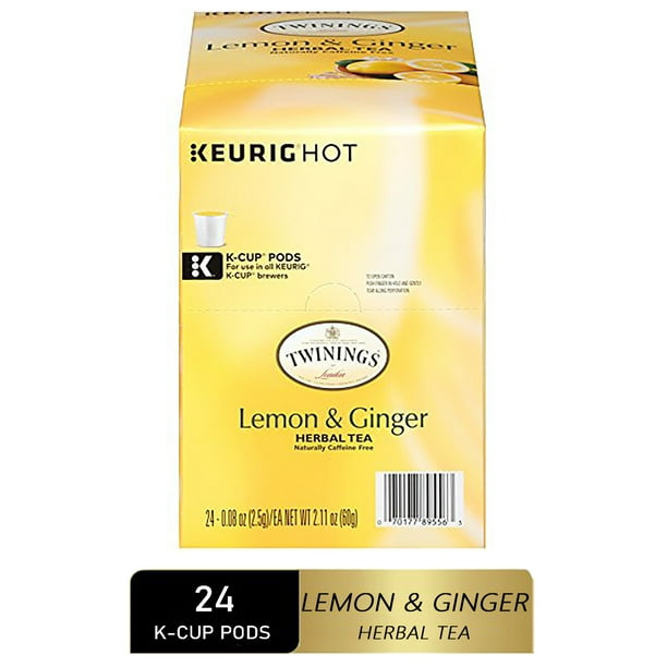 Twinings Lemon & Ginger KCup® Pods for Keurig, Caffeine Free Herbal