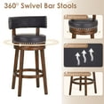 thumbnail image 6 of COLAMY 30inch Counter Height Bar Stool with Backrest, Upholstered Swivel Bar Chair for Kitchen Island or Dining Bar, Wood Frame Beige Seat, Darkbrown, 6 of 15