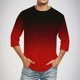 thumbnail image 2 of Camisas de Lino para Hombres Impresión Cuello Redondo Casual 3/4 Manga Blusa, Mezcla de Lino de Algodón para Primavera Verano Ocio Y Tops Diarios, 2 of 9