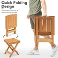 thumbnail image 4 of Costway Wood Folding Square Table & 2pcs Rocking Chair Set with Slatted Seat & Tabletop, 4 of 8