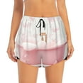thumbnail image 3 of Uemuo Cute Bathtub Pattern Women's Athletic Shorts High Waisted Running Shorts with Liner Pockets Gym Elastic Workout Shorts-, 3 of 9