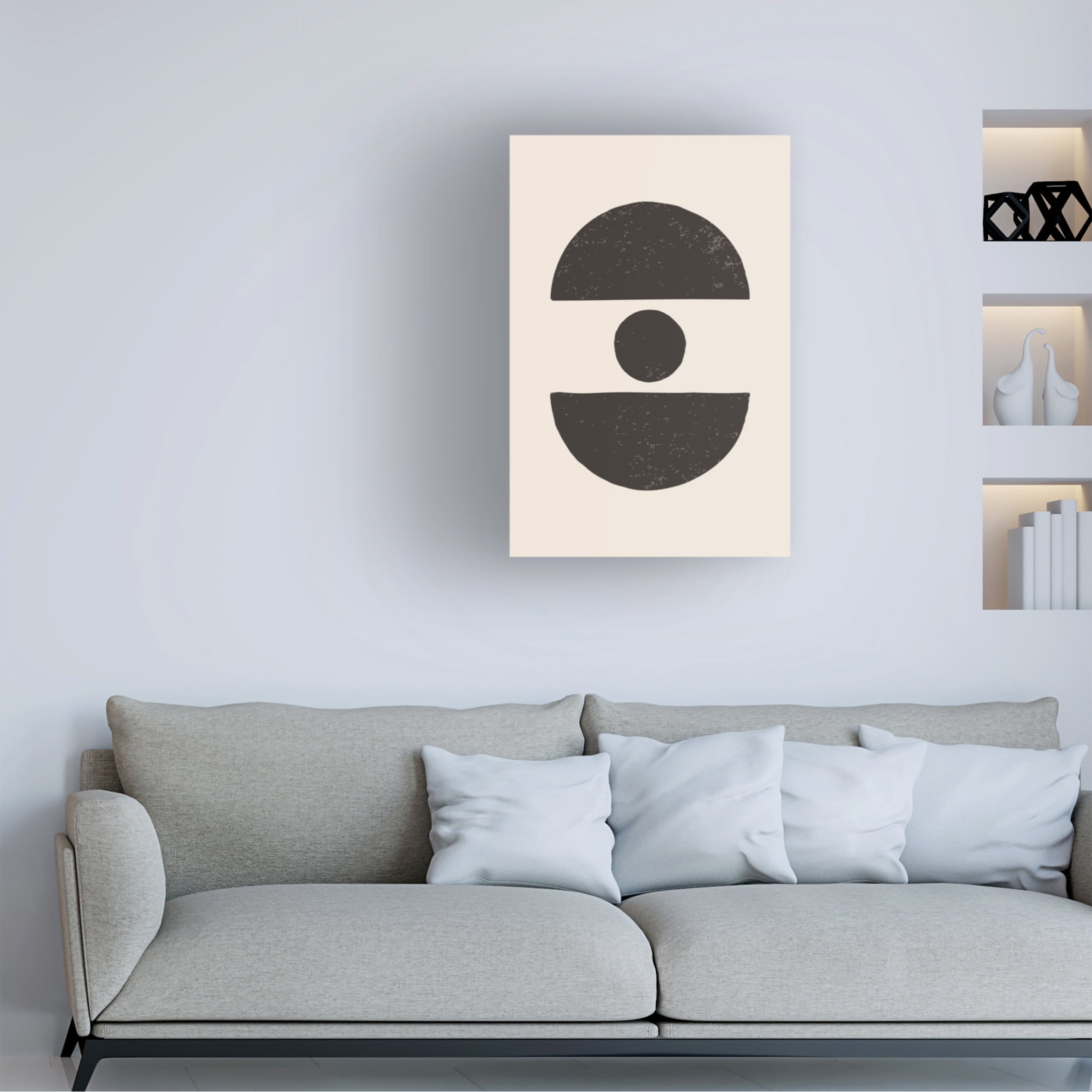 Trademark Fine Art jay stanley Black Abstract Shapes Series 4 Canvas Wall Art