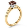 thumbnail image 3 of Gem Stone King 10K Two Tone Gold Red Tiger Eye Solitaire Engagement Ring for Women (1.00 Cttw, Gemstone, Cushion 6MM), 3 of 4
