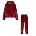 thumbnail image 4 of ICHUANYI Liquidación Mujer Casual Color Manga Larga Cordón Con Capucha Tops Pantalones Conjuntos Trajes Deportivos ICHUANYI WER2023082200698, 4 of 9