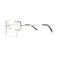 thumbnail image 6 of Gold Luxury Fashion Rectangular Rimless Oversize Butterfly Clear Lens Eye Glasses, 6 of 8