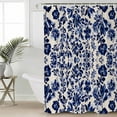 thumbnail image 6 of Shower Curtains Blue Flowers Pattern Bath Curtain Linen Background Waterproof Bathroom Shower Curtain Set with Hooks Decoration 72 x 72 Inches, 6 of 7