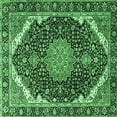 thumbnail image 1 of Ahgly Company Indoor Square Medallion Emerald Green Traditional Area Rugs, 5' Square, 1 of 4