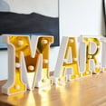 thumbnail image 2 of Gold Electroplated Letter Lamp Warm White Constant Bright Birthday Party Indoor Decor Night, 2 of 8