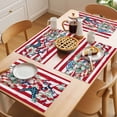 thumbnail image 5 of 4th of July Placemats Set of 4 Independence Day Star Botanical Red Striped Place Mats Indoor Wipeable Table Mats Washable Cloth Dining Table Placemats for Kitchen Holiday Party Home Decor 13x19 Inch, 5 of 9