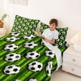 thumbnail image 4 of Erosebridal Green Grass Soccer Queen Sheet Sets, Sport Bed Set for Boys and Girls, 4pcs, 1 Flat Sheet, 1 Fitted Sheet and 2 Pillowcases, 4 of 6