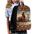 thumbnail image 3 of Uourmeti All Match 17 Inch Backpack for Travel Camping, Simple Stylish Smooth Zipper Durable Fabric School Bag, Horse Design, 3 of 6