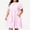 Pink, variant on QUNYINEY Short Sleeve Womens Dresses Summer Plus Size Midi Plaid A Line Dress Crew Neck Ruffle with Pockets Loose Fit Dresses