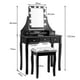 thumbnail image 3 of Set Tocador Costway con Espejo Rectangular y Taburete 10 Bombillas LED Negro 80 x 40 x 135,5 cm, 3 of 10