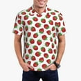 thumbnail image 3 of Balery Hand Drawn Strawberry Printed Men’s Short Sleeve Polo Shirt, Midweight Men's Shirt,Golf Polo shirts -X-Large, 3 of 9